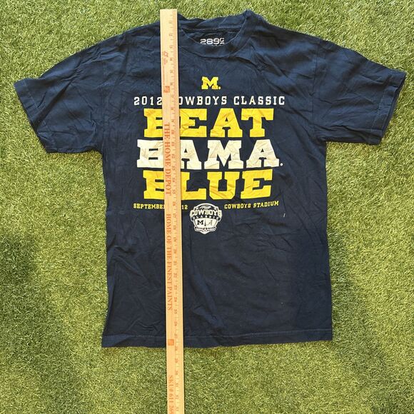 2012 Cowboys Classic Michigan Wolverines Beat Bama Blue Tee Shirt Mens Medium - Picture 2 of 8